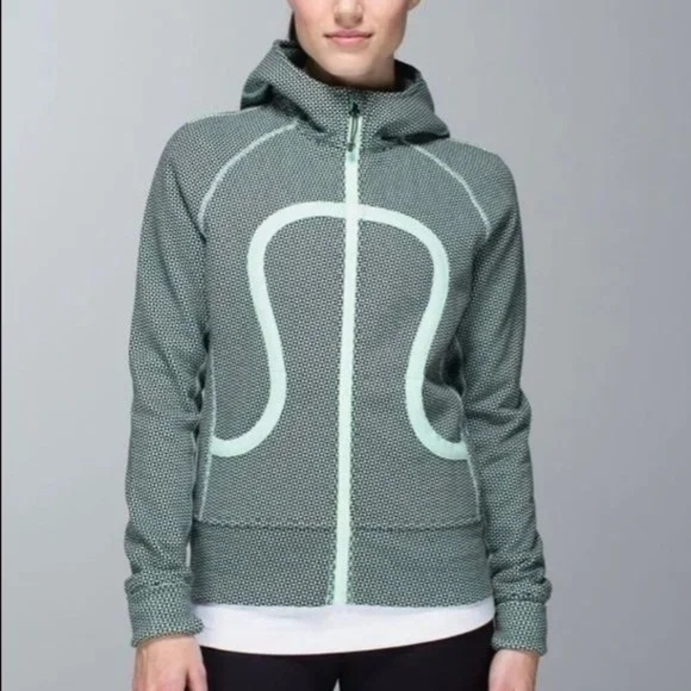 Lululemon Athletica Green and White Hoodie